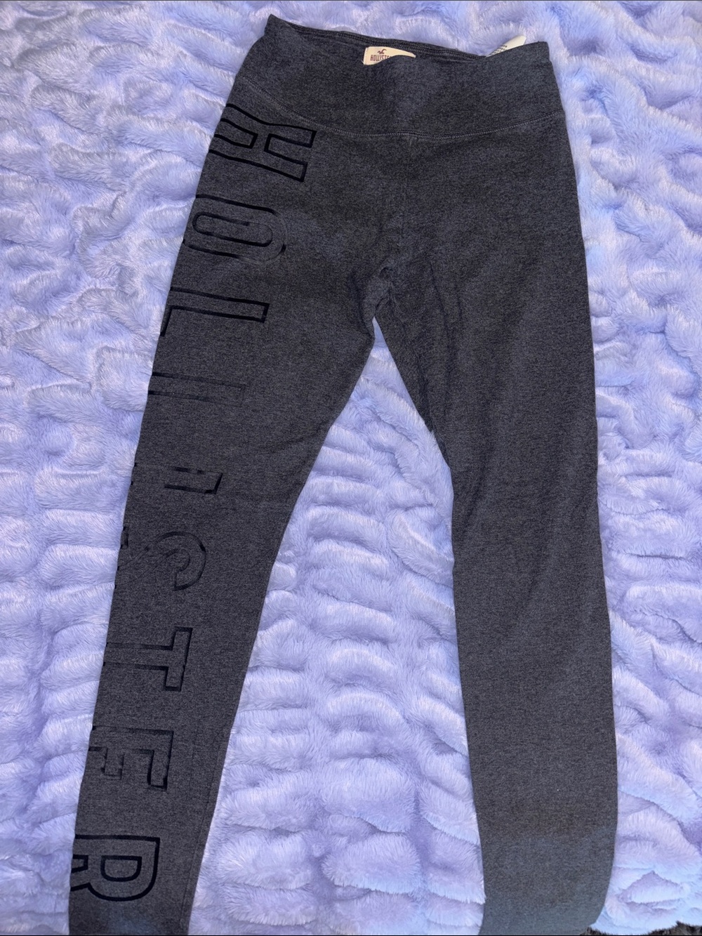Hollister Dark Gray Logo Side-Print Leggings